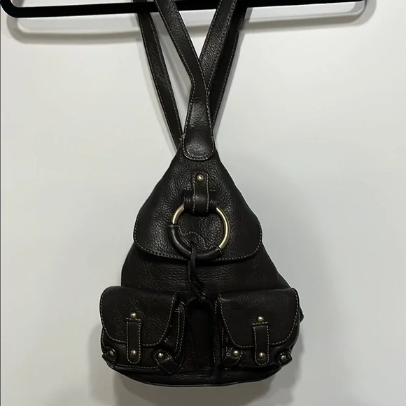 JONES NEW YORK Black Leather backpack - Picture 3 of 9